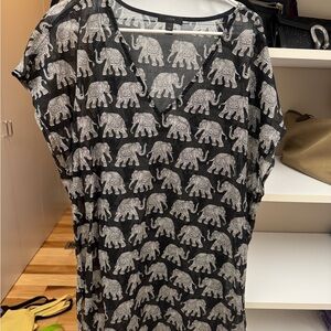 Black and White Elephant Print Women's swim cover